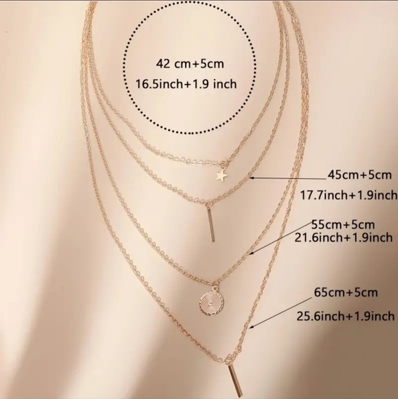 NWT Women's Personality Star Multi Layered Necklace - Picture 4 of 6